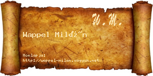 Wappel Milán névjegykártya